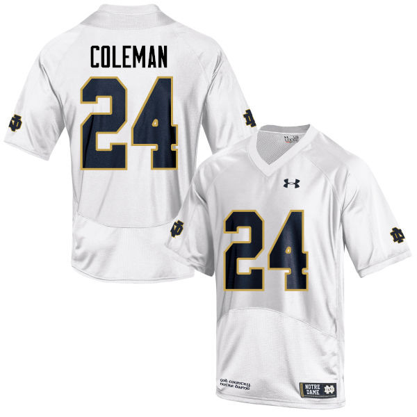 Men #24 Nick Coleman Notre Dame Fighting Irish College Football Jerseys-White